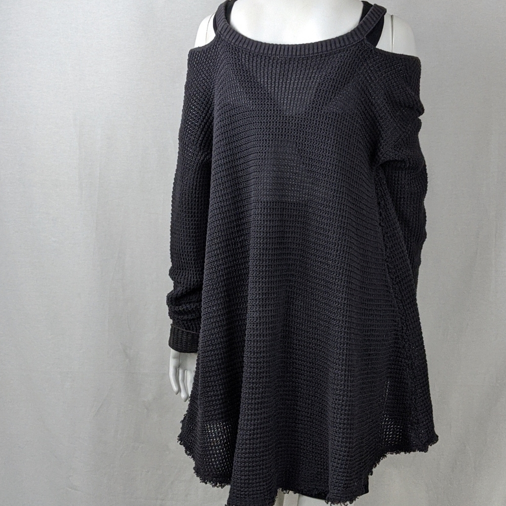 FREE PEOPLE NAVY BLUE COLD SHOULDER TOP - Picture 7 of 7